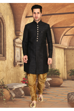 Black Color Designer New Indo Western Sherwani